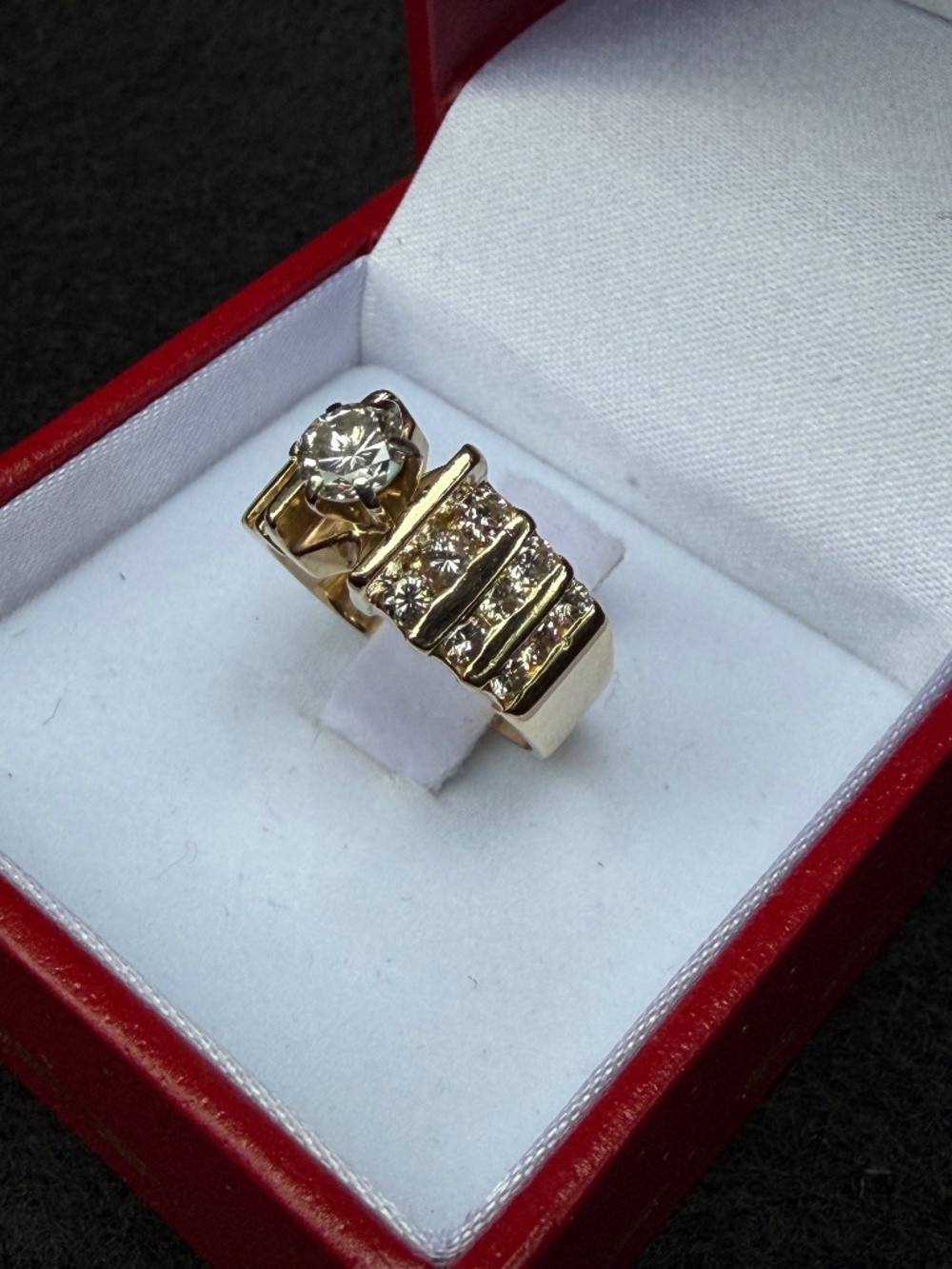 Vintage 1990's Architectural Designed Wedding Ring